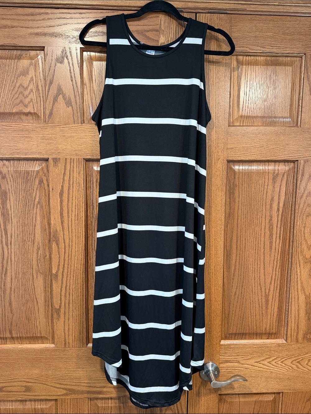 west loop Black and White Horizontal Stripe Sleeveless Dress size XL